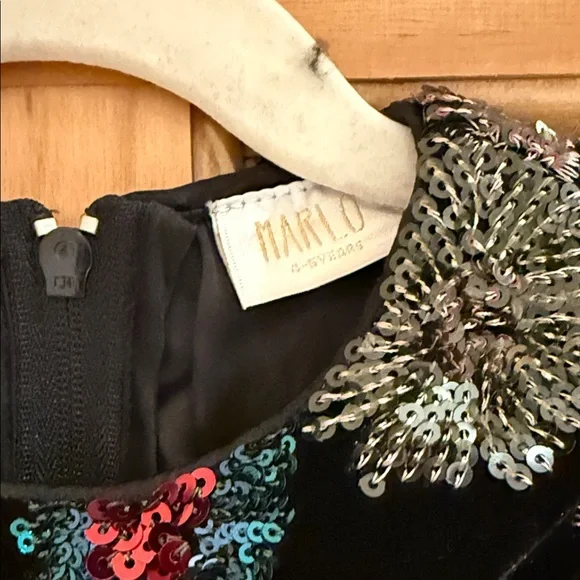 Marlo Formal Kids Dress - Black with Vibrant Floral Design - Picture 2 of 3